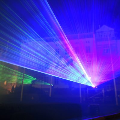 Lasershow zum Lichterfest in Bergen