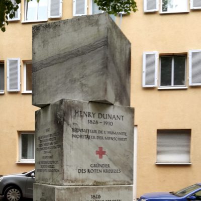 Gedenkstein für Henry Dunant, dem Gründer vom Deutschen Roten Kreuz